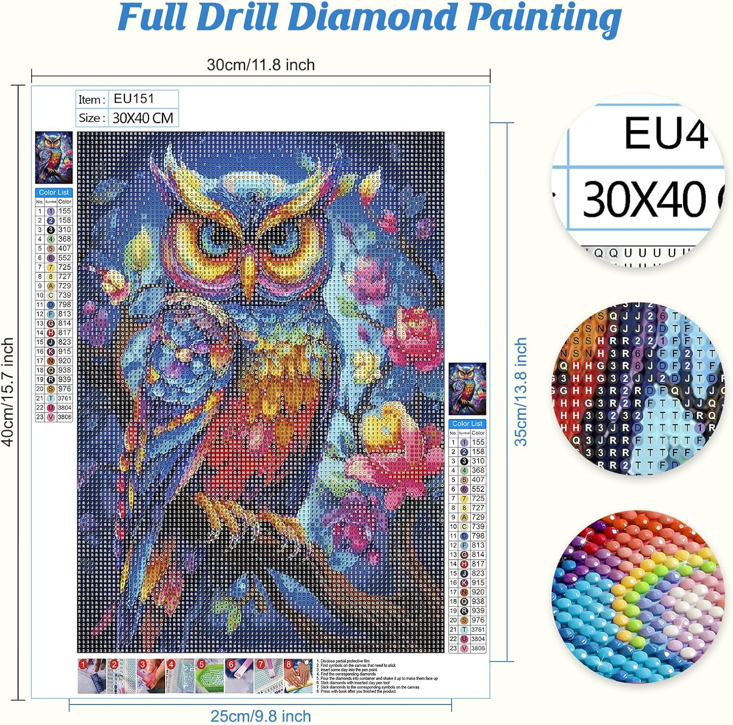 6 Packs Animals Diamond Painting Adults, 5D DIY Diamond Painting Fantasy Animals Kits for Adults Beginners, Full Drill Round Diamond Art Pictures Craft Set Gifts 30X40cm