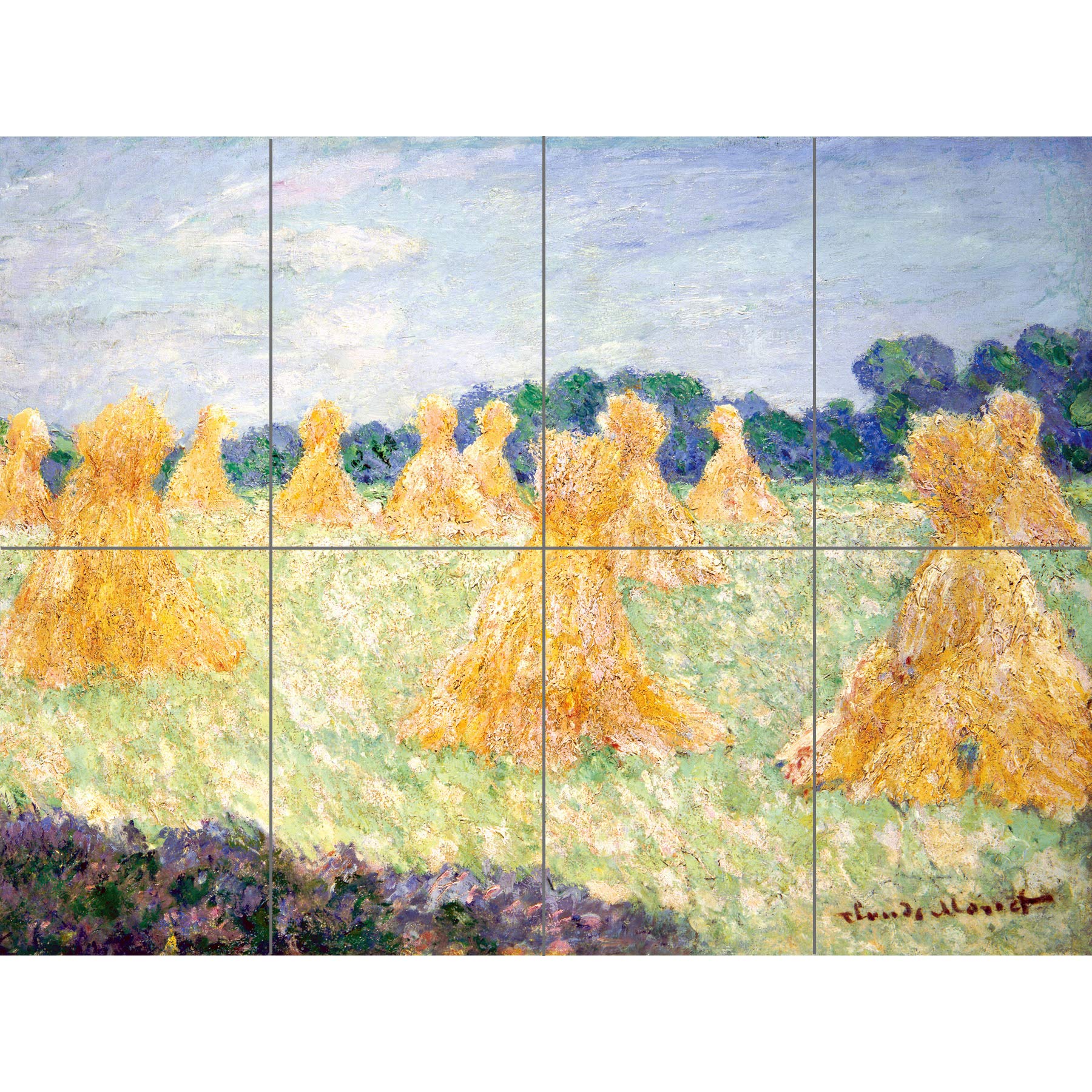 Artery8 Claude Monet The Young Ladies Of Giverny Sun Effect XL Giant Panel Poster (8 Sections)