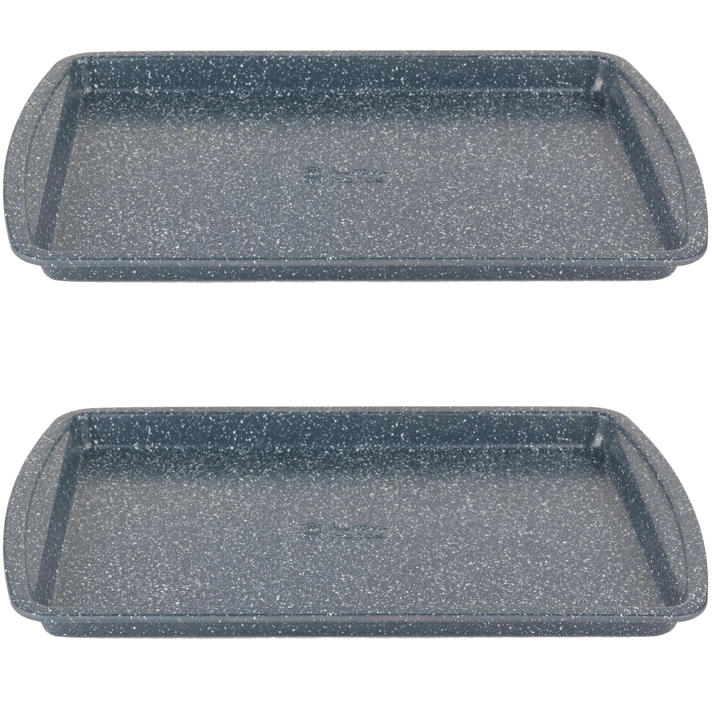 Nightfall Stone Baking Trays - Set of 2, 38cm Non-Stick Oven Tray, Lightweight, Oven Sheet for Biscuits, Cookies and Chips, Easy Clean, Durable Carbon Steel Bakeware, PFOA Free