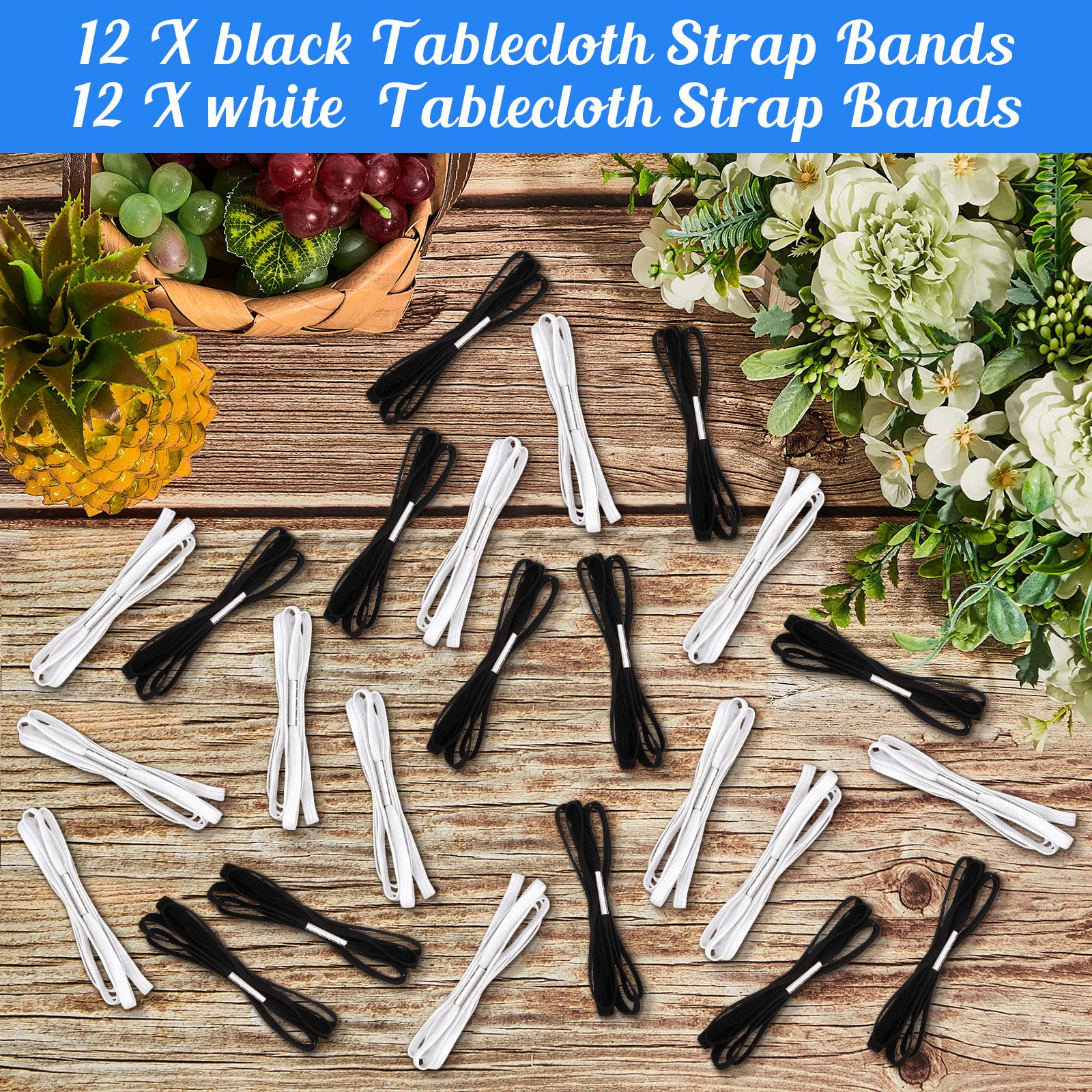16 Stück Tischgummis / Tischband – Elastische Halterung Für Tischdecken Bei Picknick, Camping & Feiern
