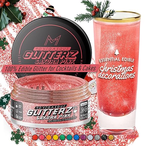 Vista 62 de MONÉGASQUE Purpurina comestible verde para bebidas, 0.53 oz, purpurina comestible para pasteles y cócteles, polvo brillante para bebidas