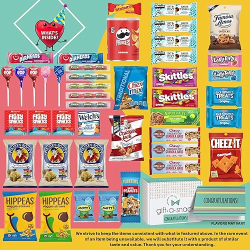 Miniatura 128 de Gift A Snack – Caja llena de golosinas variadas para el Día del Padre y cumpleaños, incluye tarjeta de felicitación, cesta de golosinas con dulces