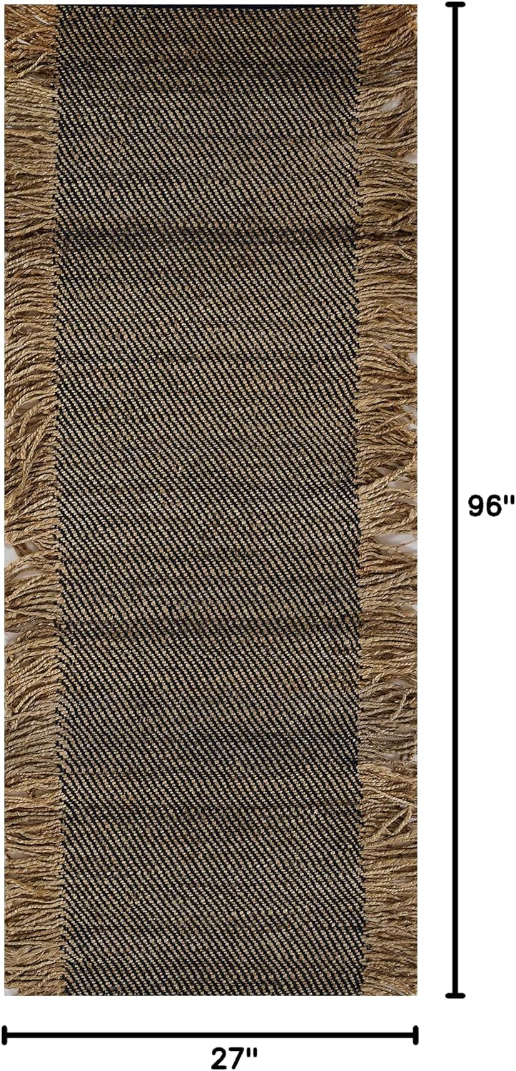 Momeni Clara Hand Woven Jute Blue Area Rug 2'3" X 8' Runner