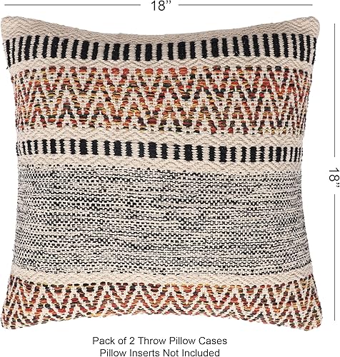 Vista 25 de REDEARTH Fundas de cojín decorativas con textura bohemia – Juego de fundas decorativas de granja tejidas lumbares para sofá, cama, silla, comedor