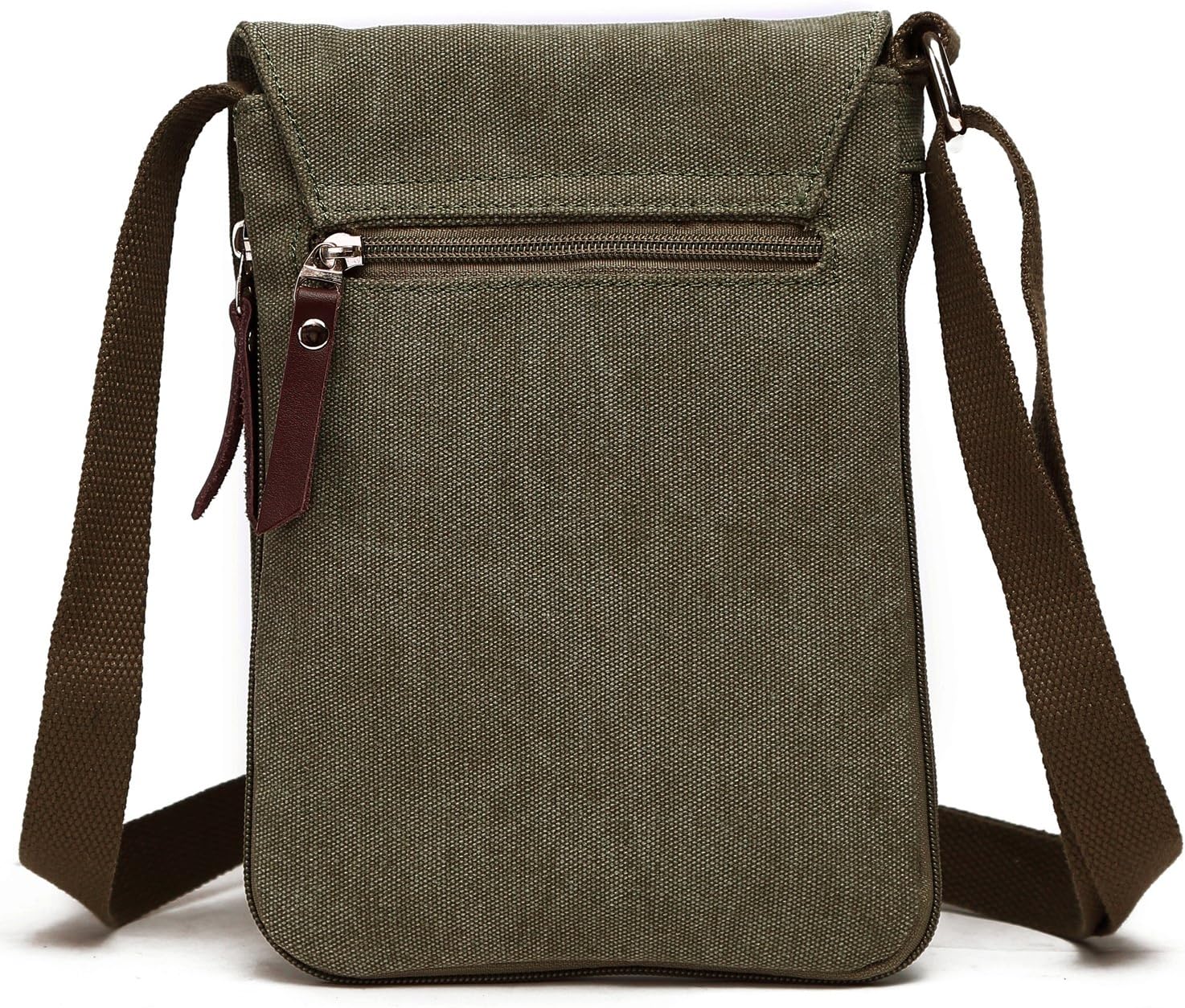 Berchirly Small Vintage Canvas Leather Messenger Crossbody Bag Pack Organizer - Image 4