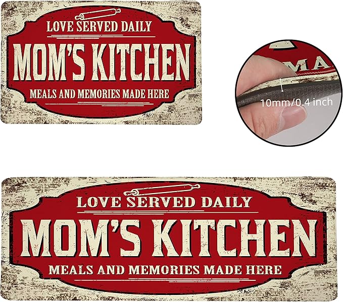 tubeamin Red Kitchen Mats Sets 2 Piece Farmhouse Kitchen