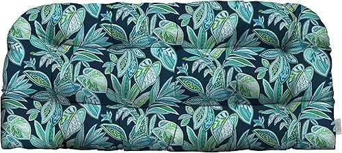 Miniatura 9 de RSH Décor - Cojín de mimbre copetudo para interiores y exteriores, Daelyn azul marino floral (41 x 19 pulgadas)