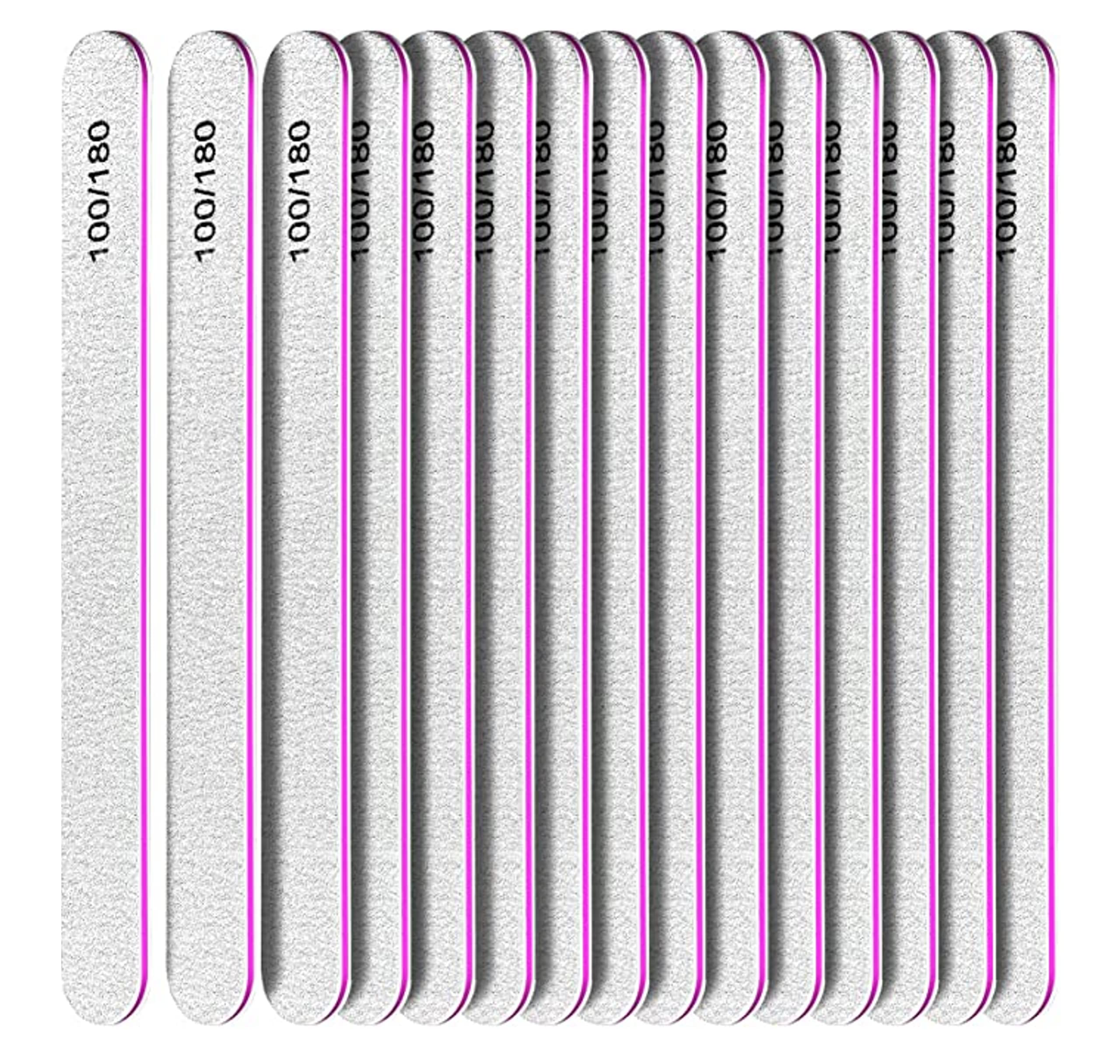 30 Pcs Nail Files Double Sided Straight Edge Emery Board for Professional Grooming-100/180 Grit Nail Styling Tools Buffers Nail Buffer Block Manicure Kit for Natural Artificial Nails in Salon Home Use