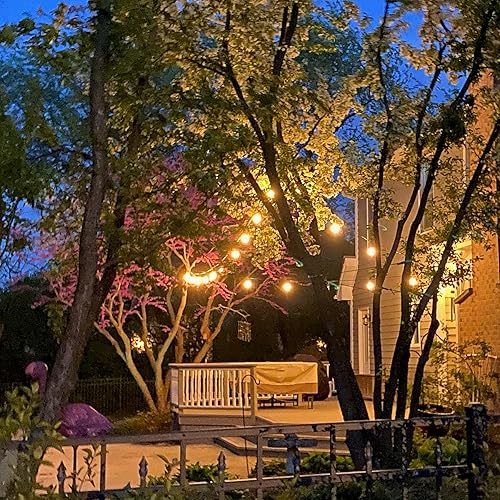 Miniatura 5 de MAINDECO Paquete de 20 bombillas de repuesto S14, bombillas Edison incandescentes cálidas de 11 W con base media E26 para luces de patio al aire