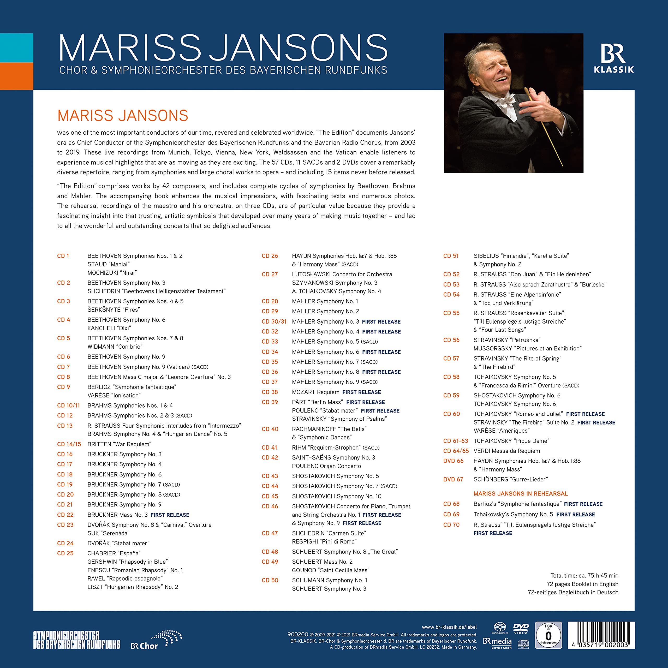 Mariss Jansons - The Edition [Box Set: 68 CDs + 2 DVDs]