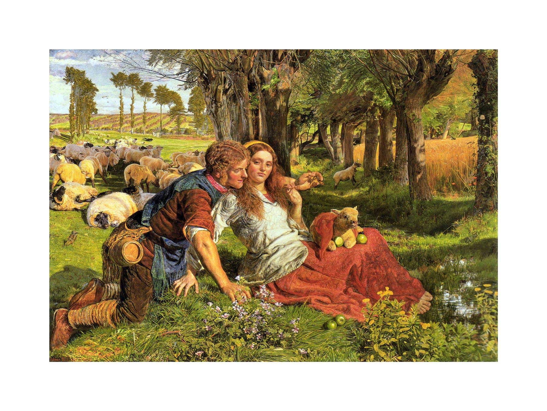 Wee Blue Coo Painting Landscape Hunt Hireling Shepherd Wall Art Print