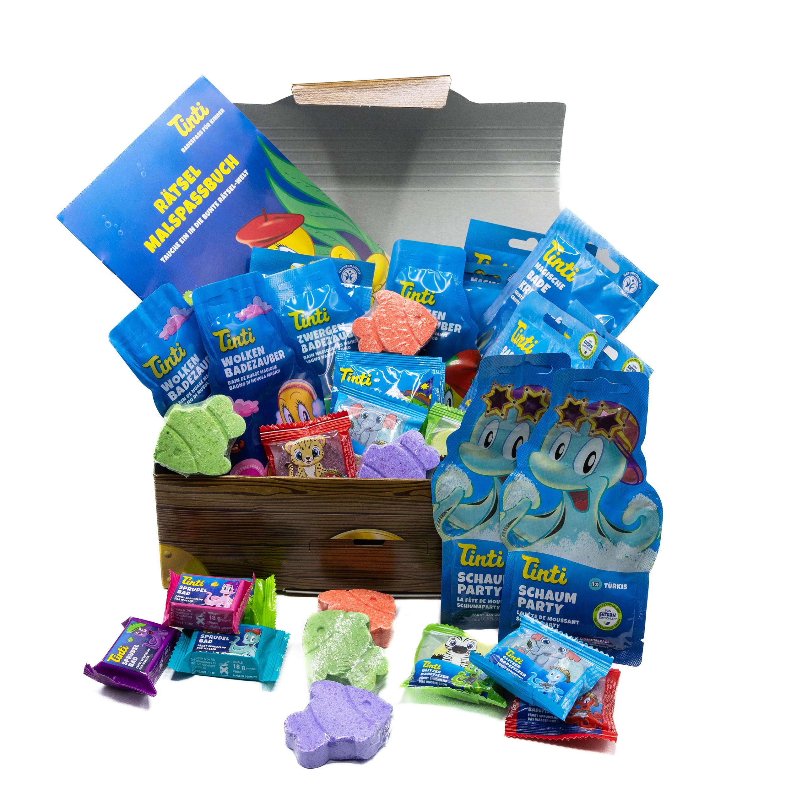 Tinti Schatztruhe pflegender Badespaß für Jungen oder Mädchen (XXL).