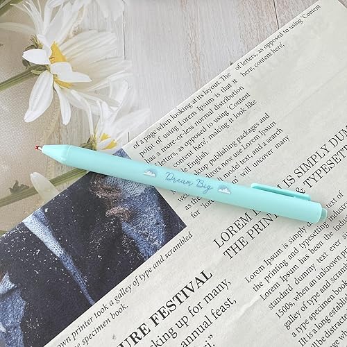 Miniatura 10 de Juego de 7 bolígrafos divertidos para uso diario diferentes palabras que describen la mentalidad cómoda escritura de tinta negra punta media 0039in