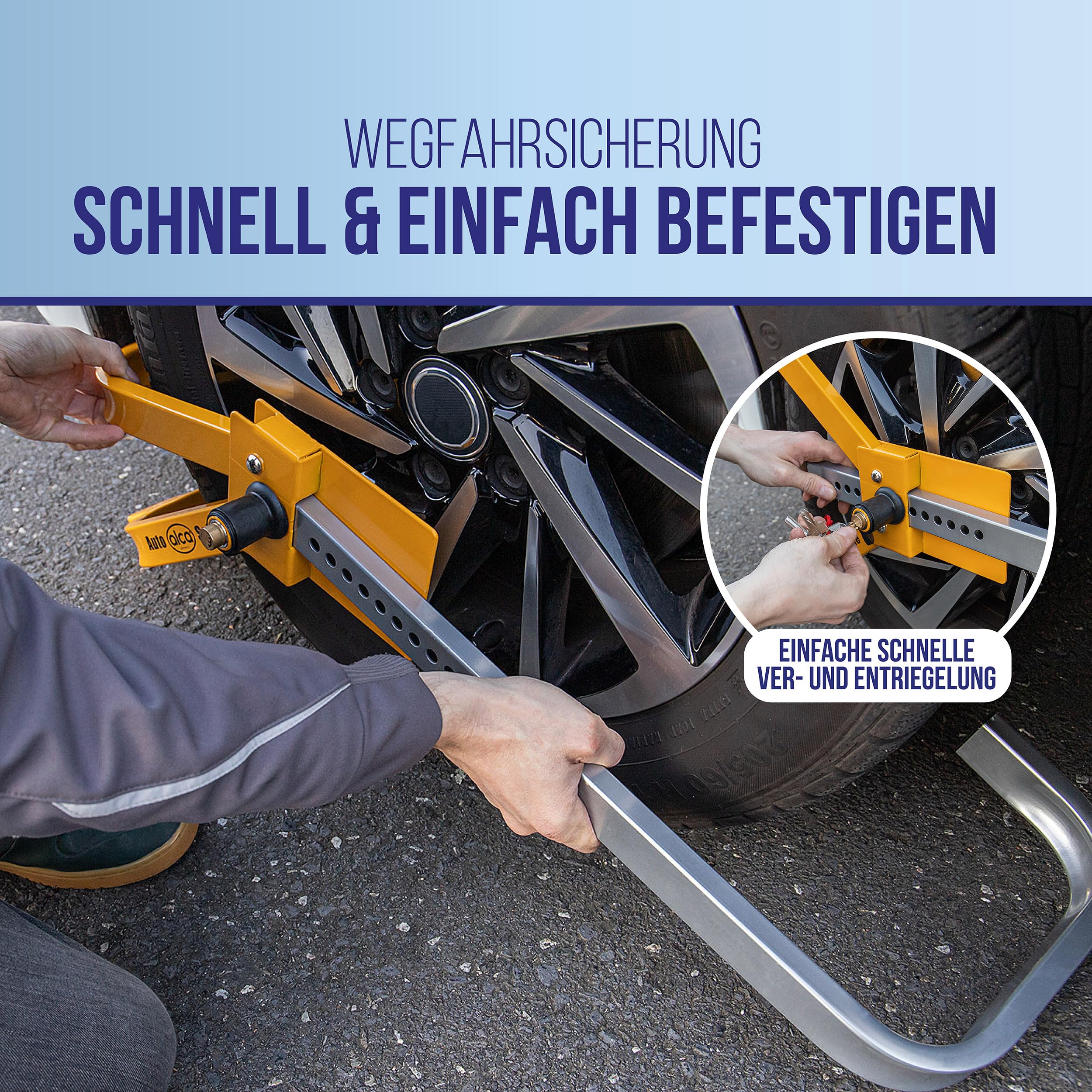 alca® Radkralle M Tresor Diebstahlschutz für Reifen 13–16 Zoll Sicherheitslevel 4 Wegfahrsperre Radmuttersicherung