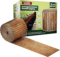 ZXZYHFTY 6" x 40ft Corrugated Metal Garden Edging - Rusted Landscape Border for Lawn, Flower Beds, Pavers & Walkways