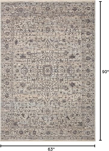 Miniatura 2 de Loloi Sorrento Collection SOR-01 NieblaCarbón 5'-3" x 7'-6" Alfombra de área