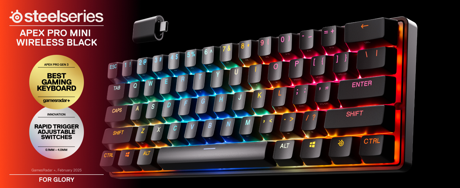 SteelSeries Apex Pro Mini Wireless HyperMagnetic Gaming Keyboard