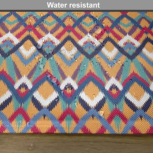 Miniatura 381 de Ambesonne Juego de 4 manteles individuales amarillos y azules, diseño de flores de primavera, flores vibrantes, manteles individuales de tela Azul