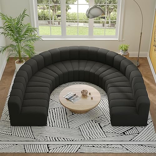 Vista 19 de LEVNARY Módulo redondo 1/8 para sofá modular (beige)