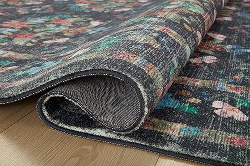 Miniatura 6 de Rifle Paper Co. x Loloi Courtyard Collection COU-04 - Alfombra ovalada de carbón de 2 pies 3 pulgadas x 3 pies 9 pulgadas. CloudPile