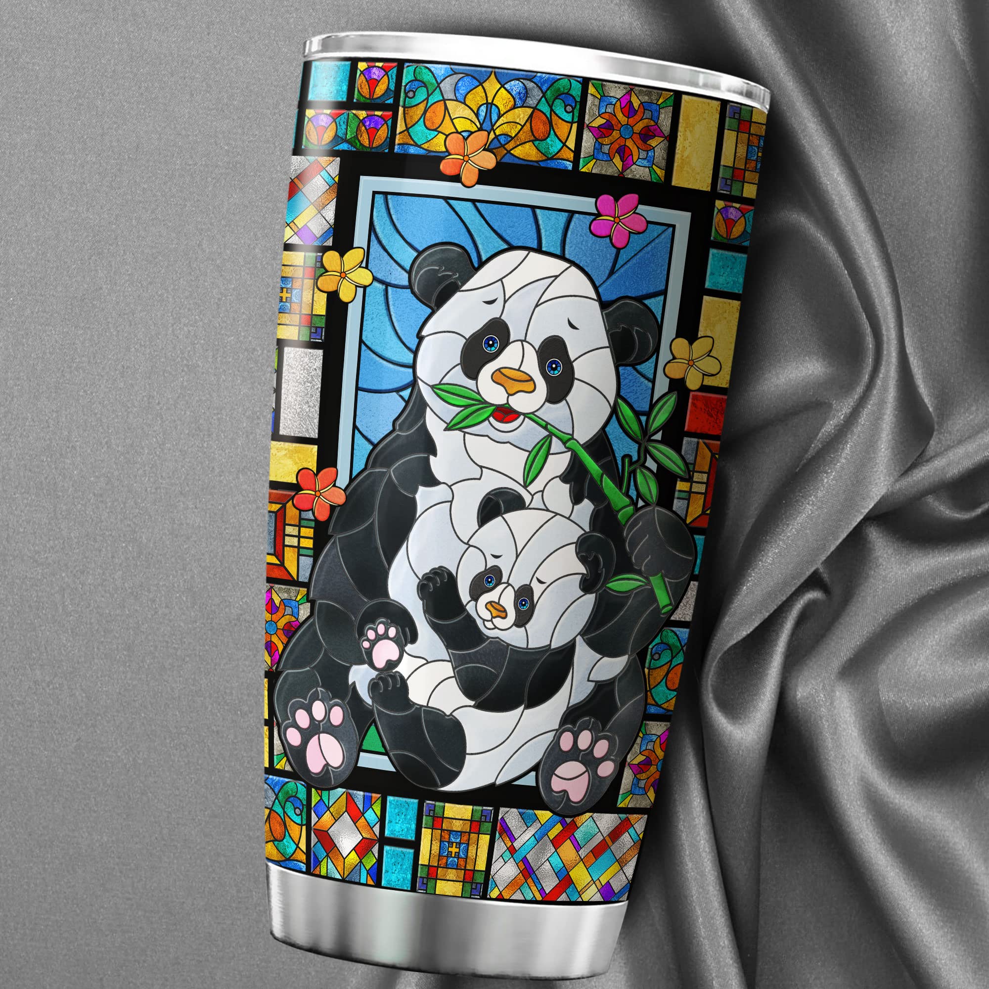 グラス・カップ・酒器 Pandalove Decanter & Tumblers Set. Amazon.com: ZOXIX Advice From A Panda Tumbler Colorful Stained