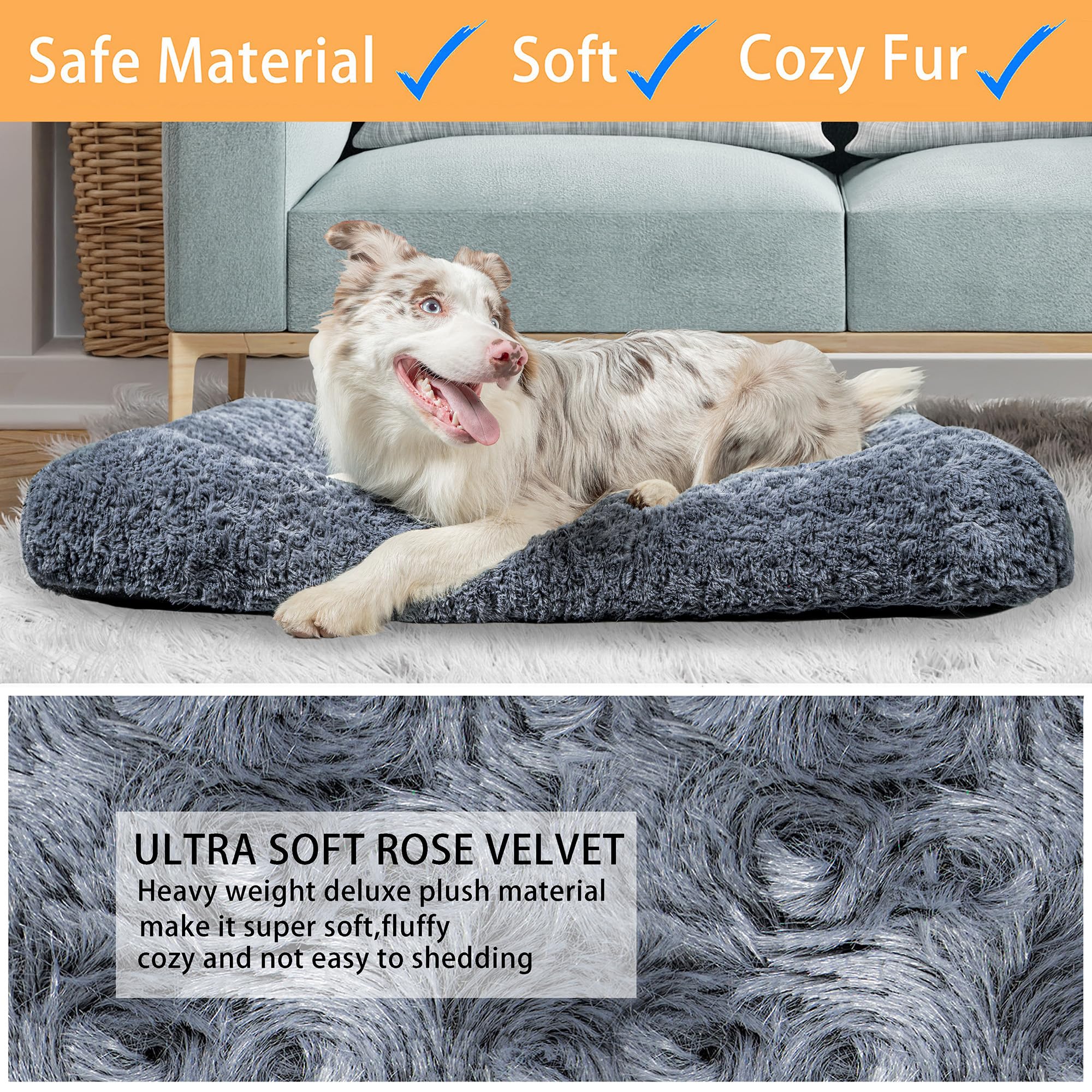 Ultraweiches Hundebett Aus Rosenplüsch – Rutschfest, Waschbar & Kuschelig Für Große & Kleine Hunde