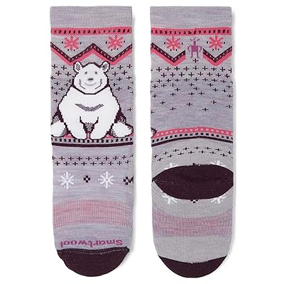 Smartwool Kids Wintersport Full Cushion Polar Bear Pattern Over the Calf Socks Kids Shoes Purple Eclipse