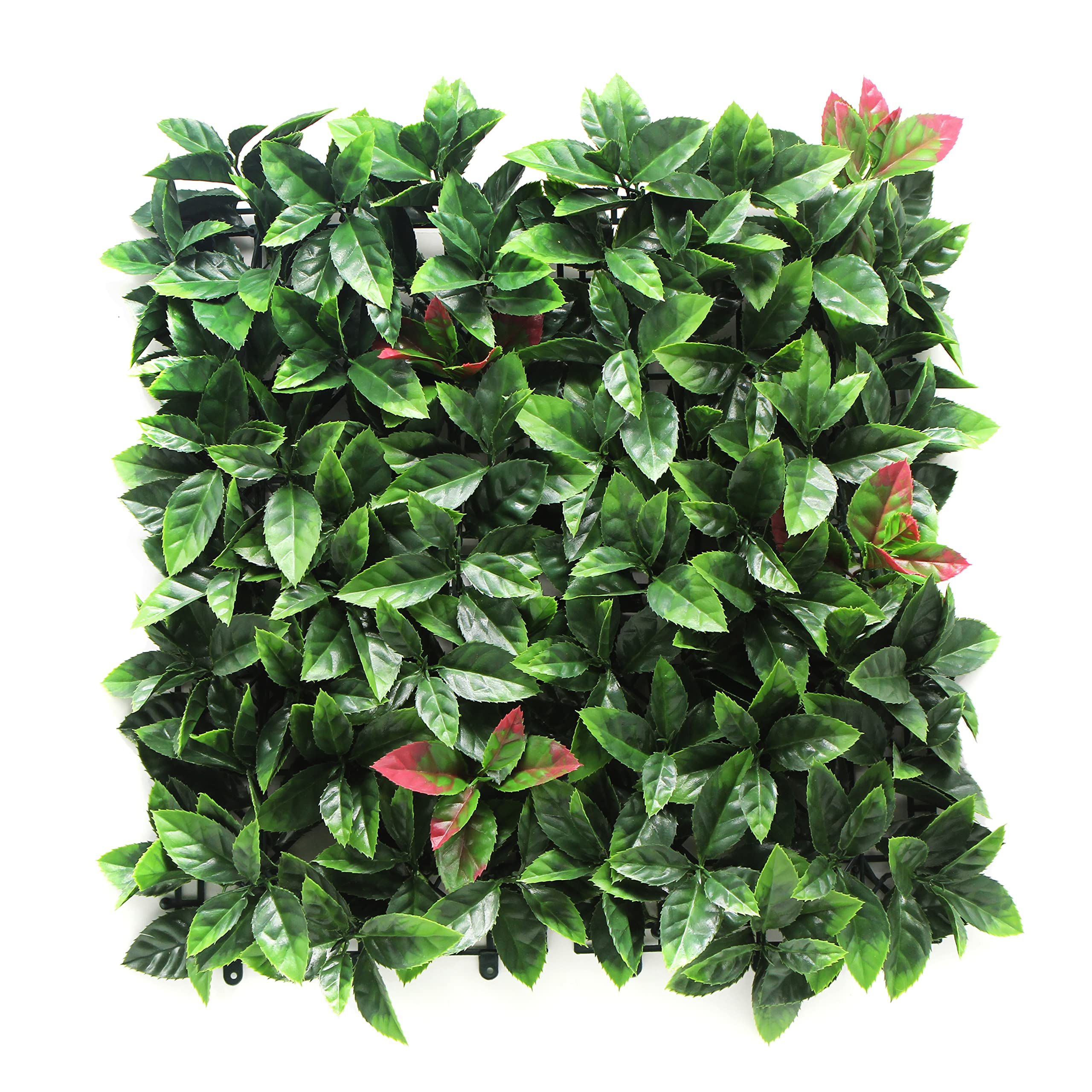 BONERVA | Jardín Vertical PHOTINIA Rojo | Planta Artificial para decoración de Pared en Interior y terrazas | Pack 1m² (4 Piezas 50 x 50 cm) | Jardín Vertical para hogar, oficinas y restaurantes
