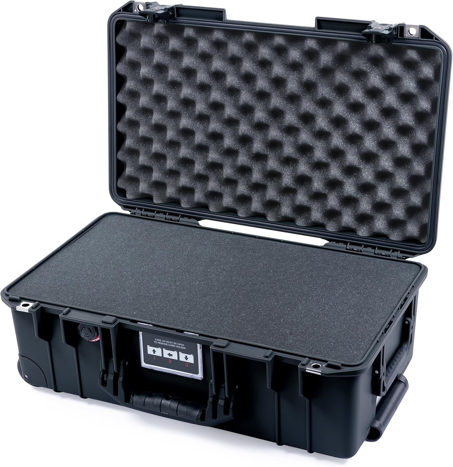 Pelican Air 1535 Carry-on Case by ColorCase - Black - Medium Size Waterproof Case with Pick & Pluck Foam & Convoluted Lid Foam - Black Handles & Latches