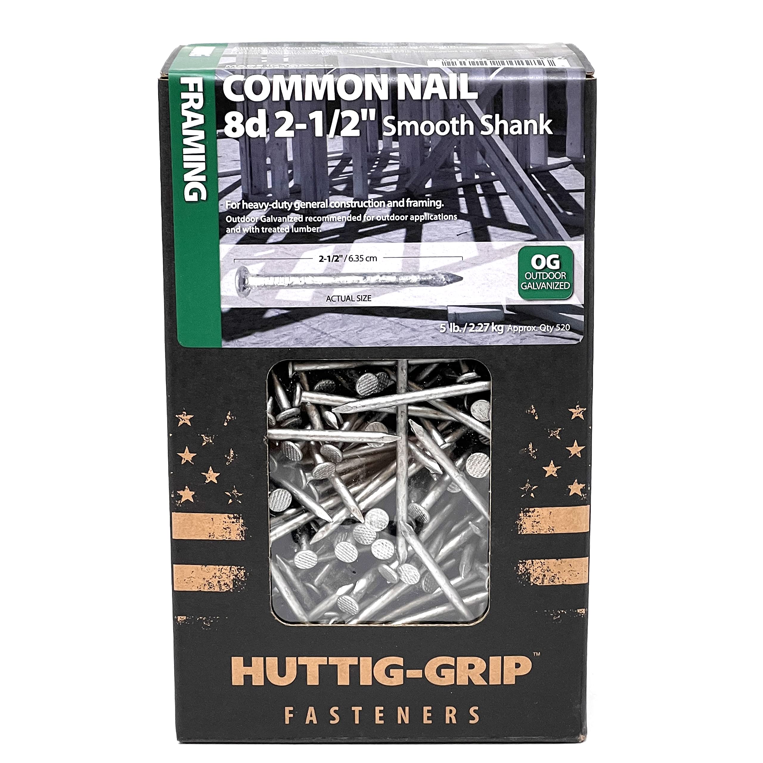 Huttig-Grip Framing Nails - 5 lb Pack -5 Huttig-Grip Framing Nails - 5 lb Pack -5