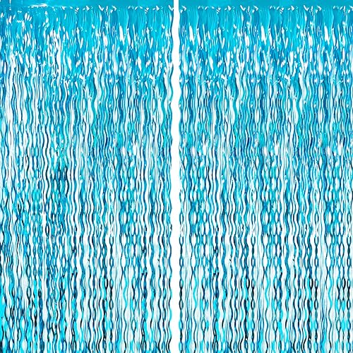 Miniatura 94 de GOER - Cortinas de tiras metálicas/oropel para fiestas, telón de fondo para fotos, Halloween, cumpleaños, graduaciones, Año Nuevo, decoración