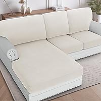 Vista 88 de H.VERSAILTEX 2025 New Sectional Couch Covers 8 Pieces Stretch Sofa Covers for Sectional Sofa Set Separate L Shaped Couch Cover for Both Left/Right