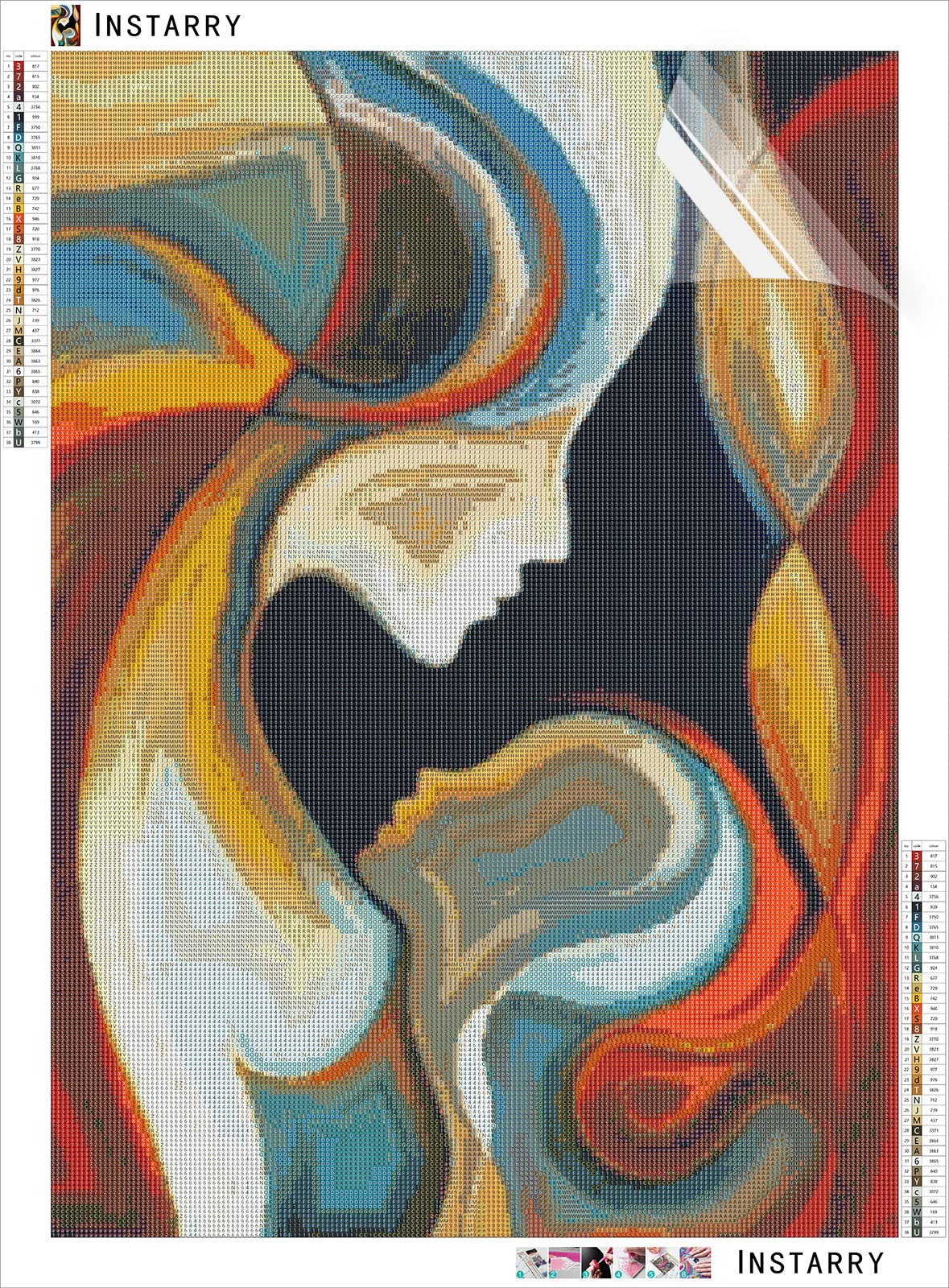 Instarry DIY Diamond Painting Kit 5D Full Amore Materno Disegni con Diamantini Quadri Soggiorno 90x60 cm