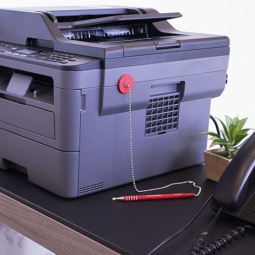 Miniatura 9 de Nadex Juego de bolígrafos de seguridad de bola y cadena, 12 bolígrafos, 12 soportes adhesivos y 12 recambios (negro)