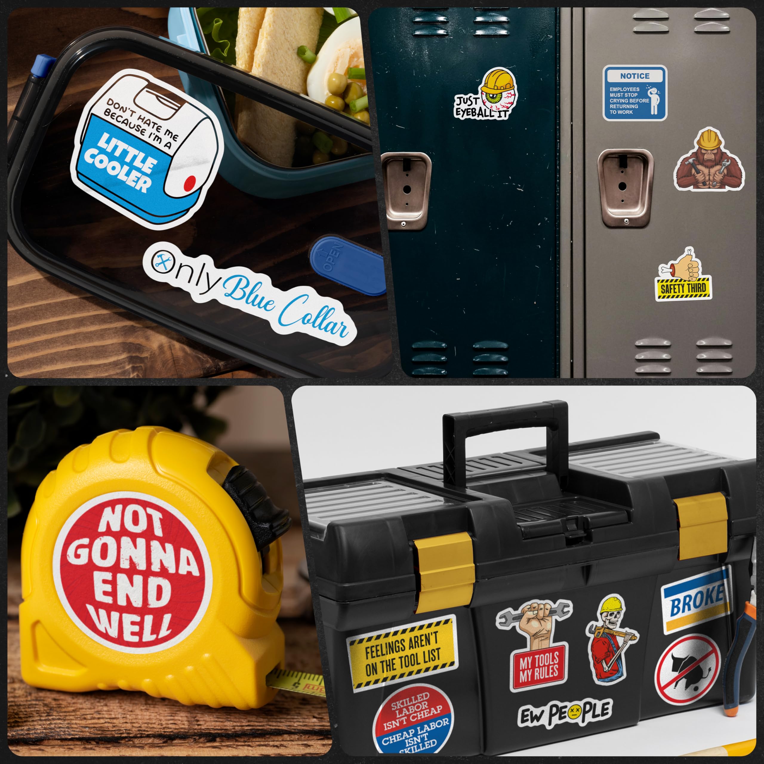 200 PCS Hard Hat Stickers for Adults No Duplicates Sarcastic Meme Funny Stickers for Water Bottles Toolbox Helmet — view 7