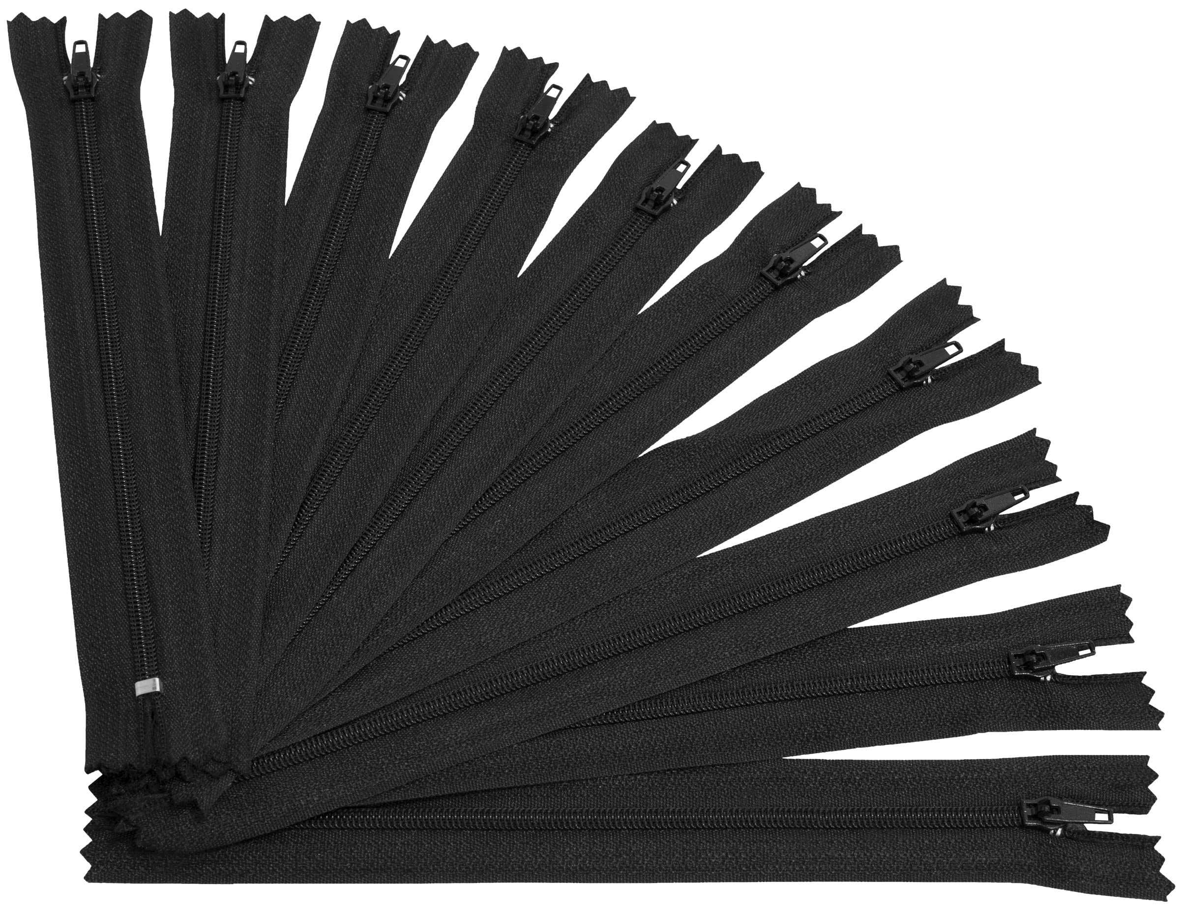 10-delige set niet-scheidbare ritssluitingen nr. 3 - 16 cm kunststof