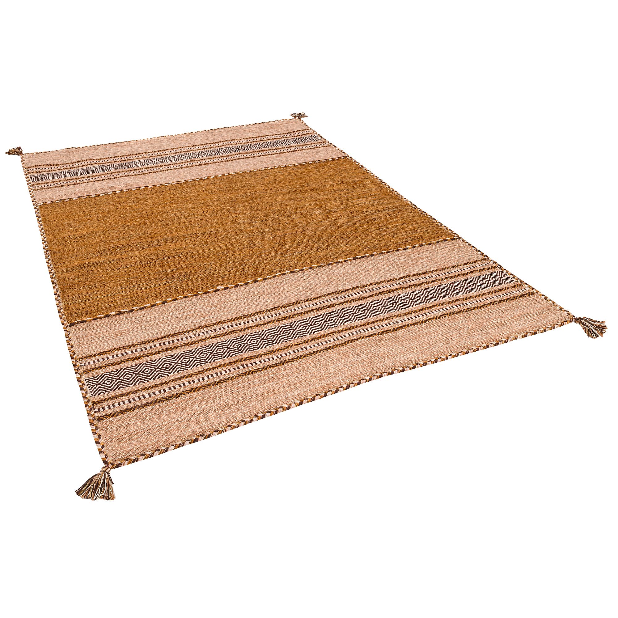 Pergamon Navarro - Tapis Kilim Naturel - Brun rouillé - 6 Tailles Disponibles