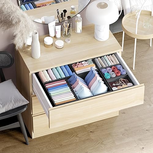 Miniatura 5 de Neaterize - Juego de 12 organizadores de cajones para ropa, cestas separadoras para guardar ropa, maquillaje, baño, organizar ropa interior,