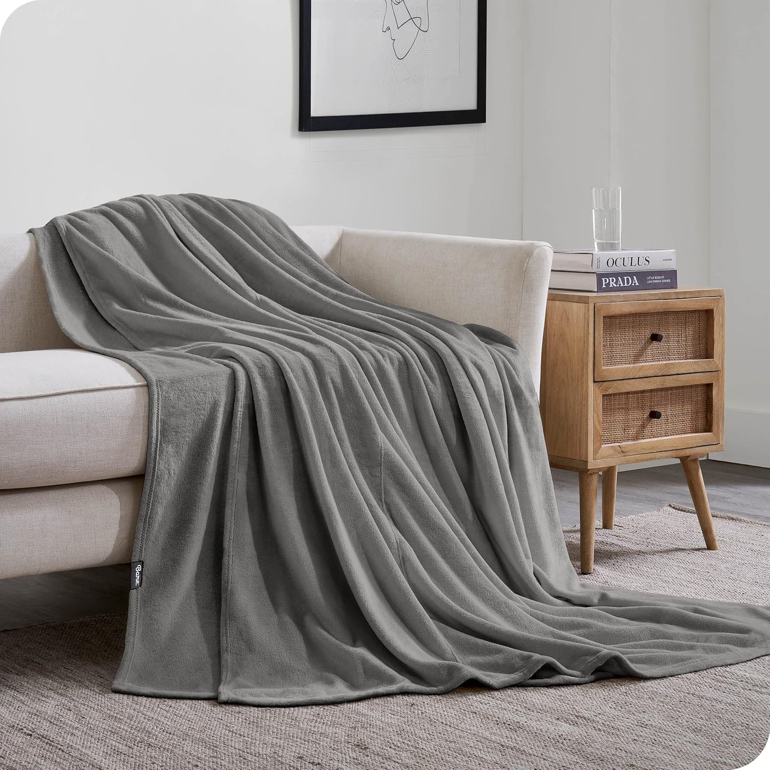 Bare Home Giant Blanket Grey Fleece Blanket