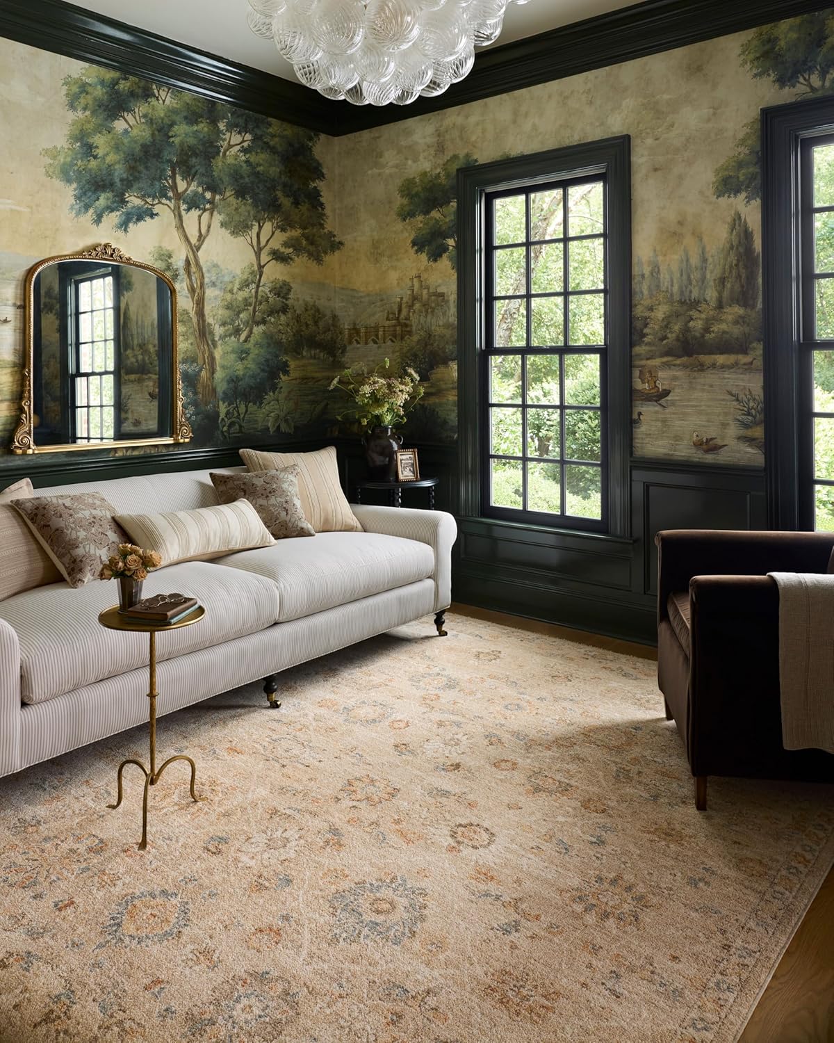 Loloi Chris Loves Julia Palma Collection PLM-11 Natural/Multi 2'-7" x 7'-6" Fringe Runner Rug Vintage Style Boho Living Room Bedroom Carpet