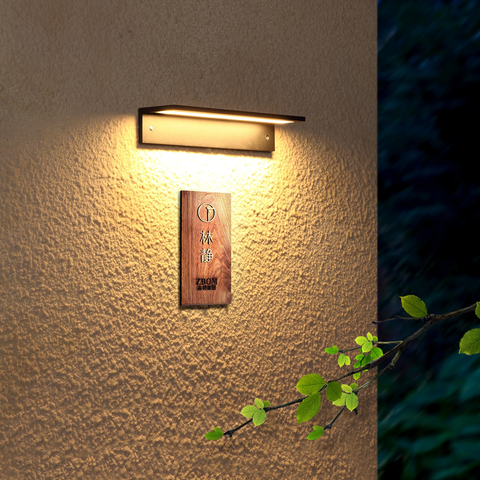 LED Außenwandleuchte Hausnummernleuchte 12W 1200LM,Moderne Außenlampe Wand IP54 Wasserdicht, Aluminium Wandlampe Außen Warmweiß 3000K,Außenbeleuchtung für Haustür Garten Eingang,Lampenlänge 320MM