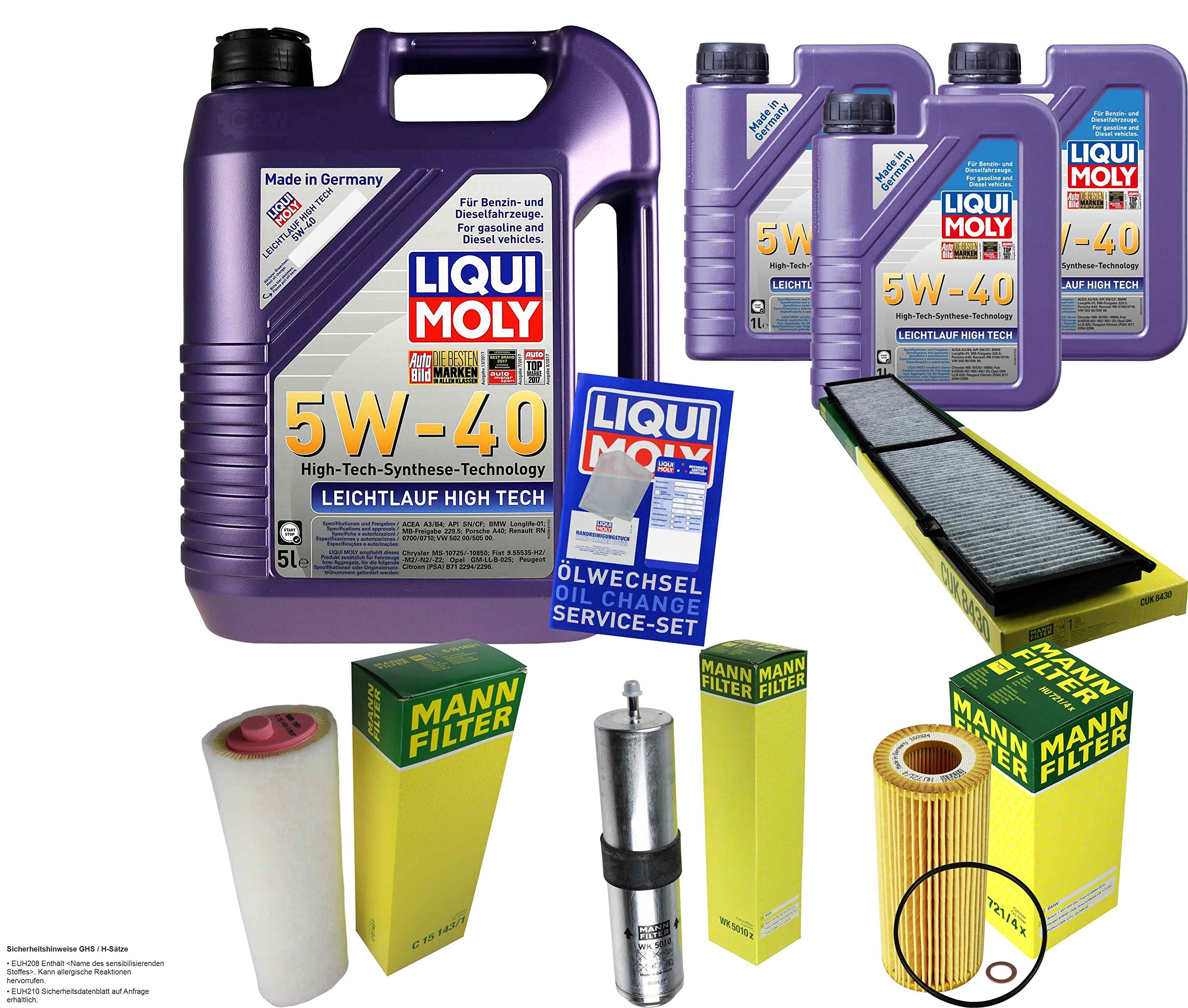 Pacchetto di ispezione 8 L LM LL High Tech 5W-40 + Pacchetto filtri Uomo 3 pezzi