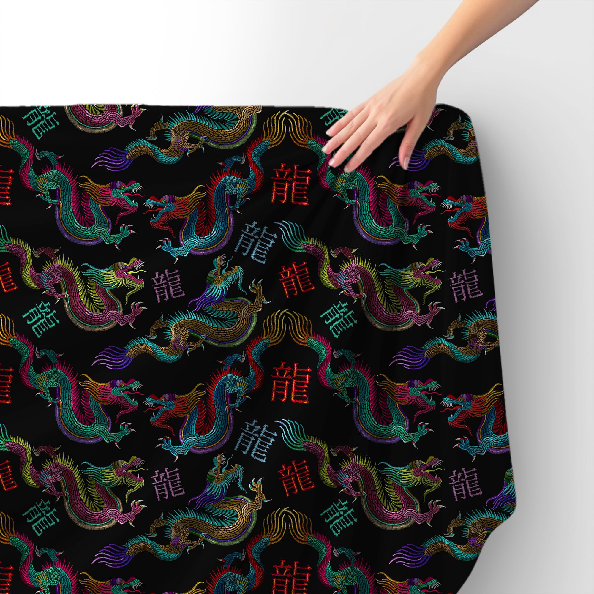 HEKO PANELS Tkanina velvet obiciowa drukowana, Smoki, 3 metry 140 x 300 cm