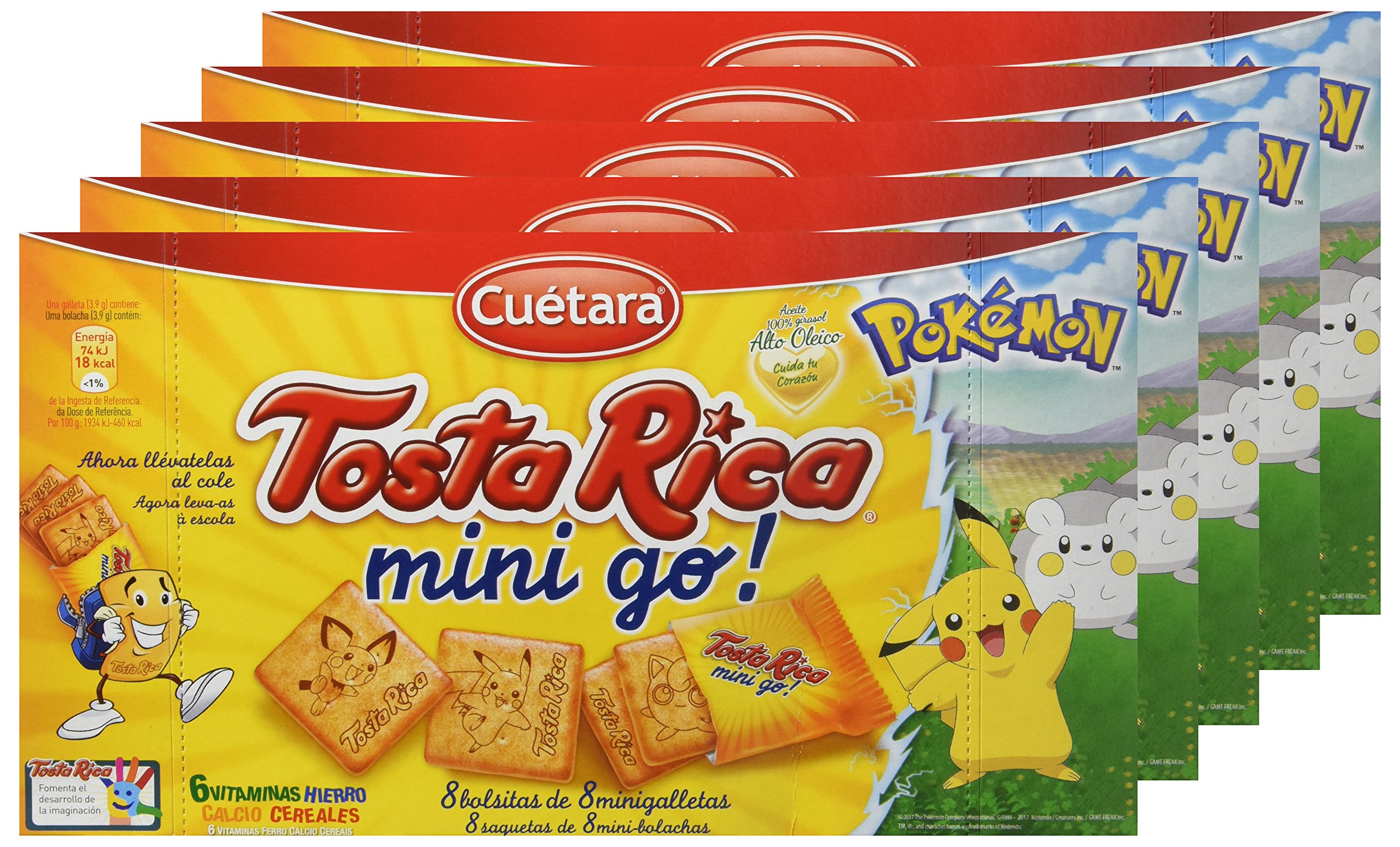 Tosta Rica, Mini Go!, Biscotti, Confezione da 5 x 240 gr