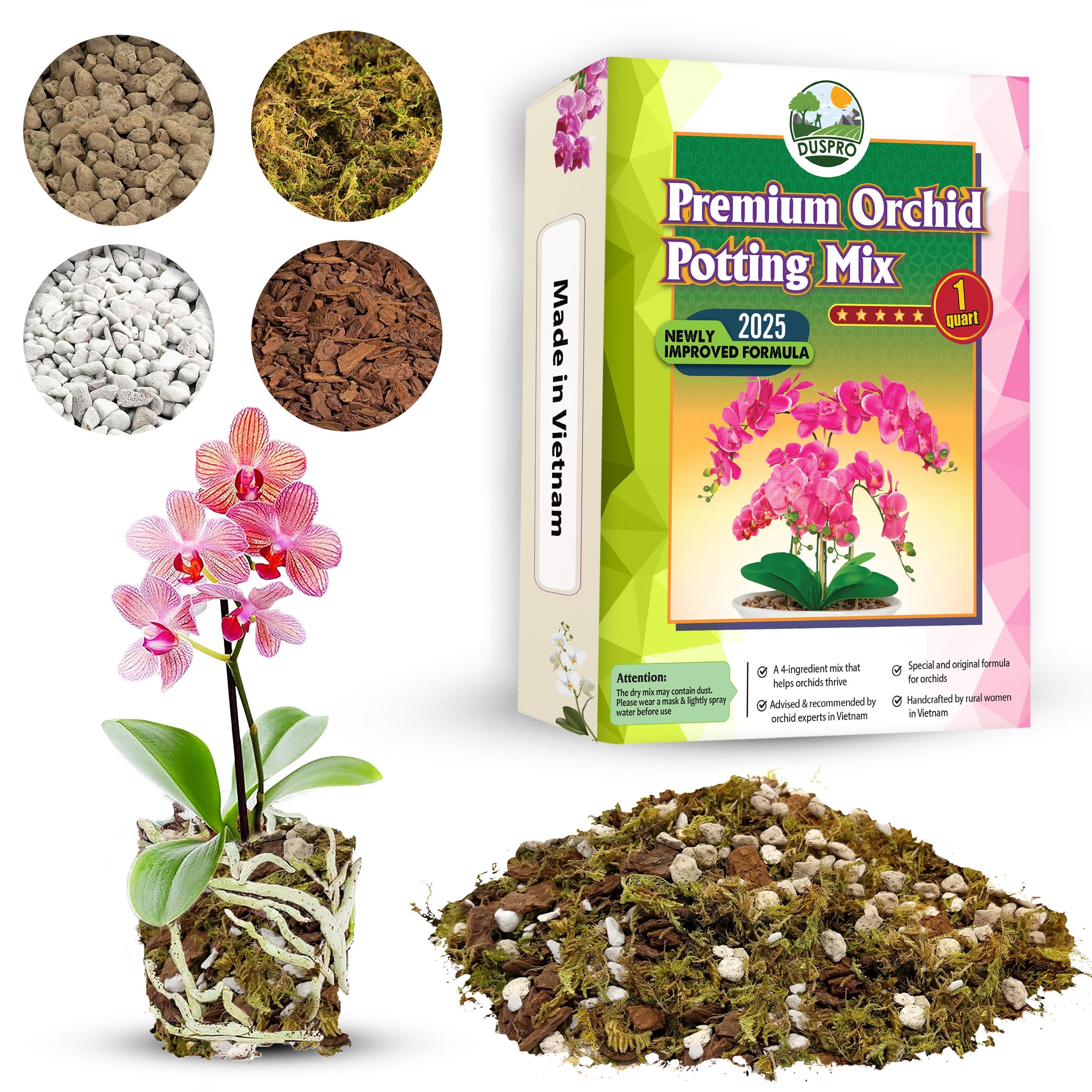 Amazon.com : [Upgraded] DUSPRO Orchid Potting Mix for Repotting