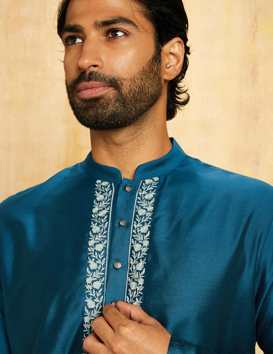 Diwali Sale Amazon Brand - Symbol Men'S Rayon Blend Solid Festive Embellished Long Kurta (Regular Fit) 3 Diwali Sale Amazon Brand - Symbol Men'S Rayon Blend Solid Festive Embellished Long Kurta (Regular Fit)