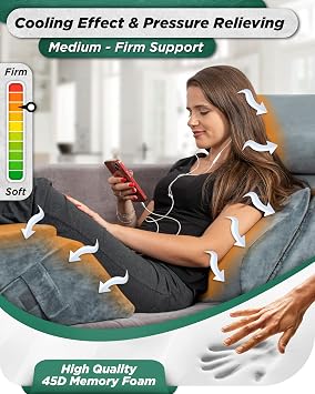 Lunix LX13 Shoulder & Orthopedic Bed Wedge Pillow Set, 6 Pieces