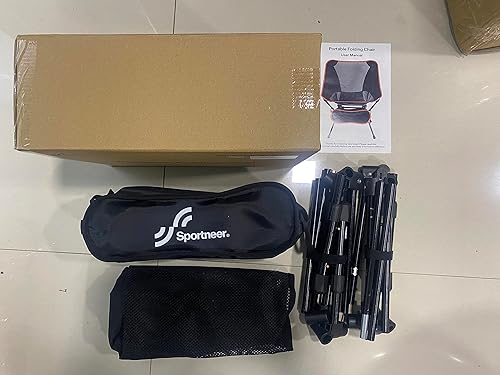 Miniatura 9 de Sportneer Silla de camping plegable portátil y ligera, sillas de campamento compactas de playa para adultos, silla plegable de mochilero, silla al