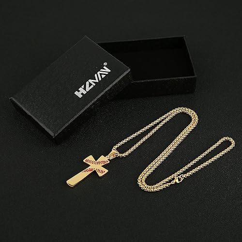 Miniatura 6 de HZMAN Collar con colgante de cruz de béisbol, con el texto bíblico en inglés "I can do all things", versículo de fortaleza, de acero inoxidable