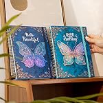 Spiral Notebook Journal-Journal for Women-College Ruled Journals for Writing-B5 3D Butterfly Embossed Hardcover Notebooks -192 Pages Lined Paper for School, Office, 9" X 6.9" | Embossed Butterfly B5 Journal, Lay-Flat Design, Durable Pages Ideal for L